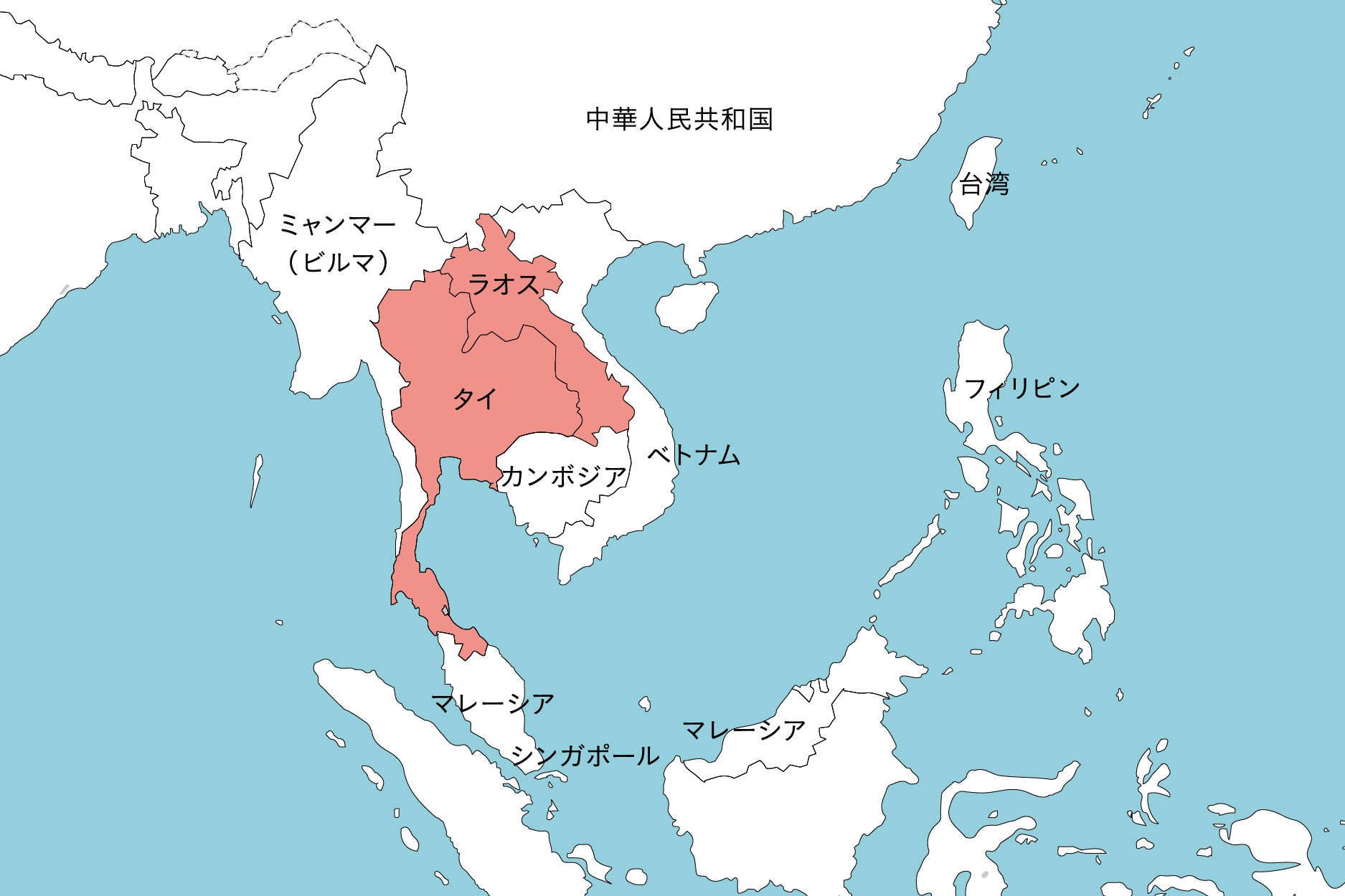 北野博司 #02 タイとラオスの地図 位置関係