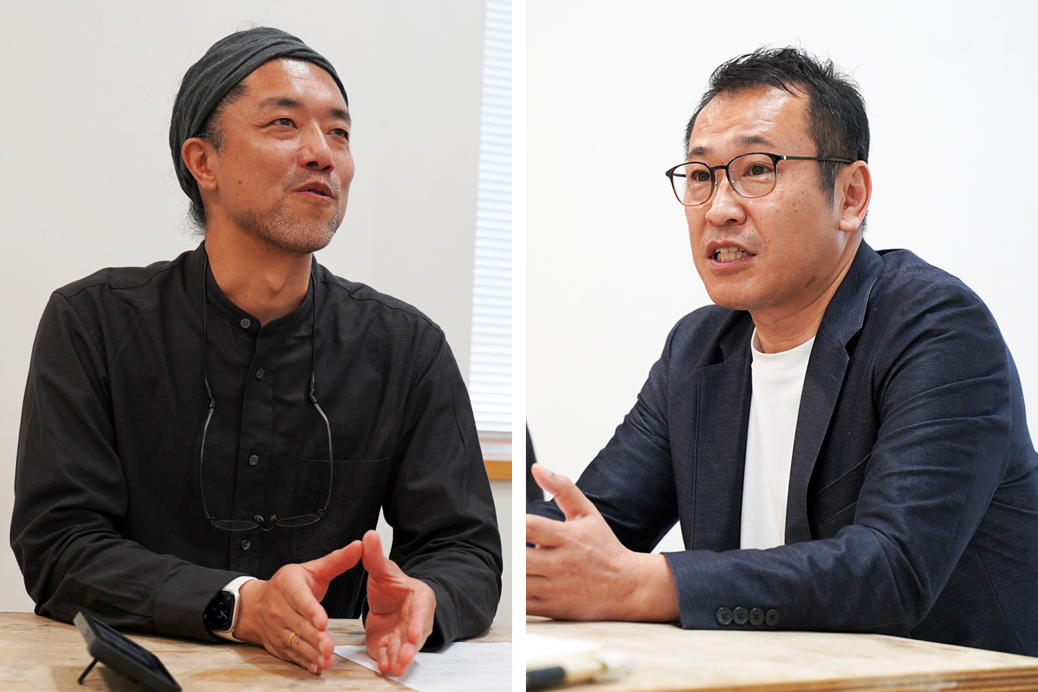 対談する杉山教授と青野准教授